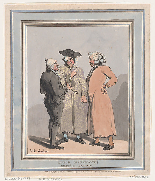 Thomas Rowlandson:Dutch Merchants Sketched at Amsterdam Apri-16x12"(A3) Poster