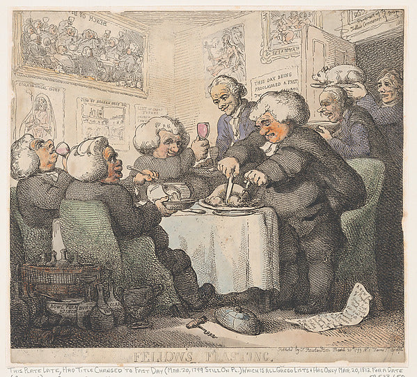 Thomas Rowlandson:Fellows Feasting March 20, 1799-16x12"(A3) Poster