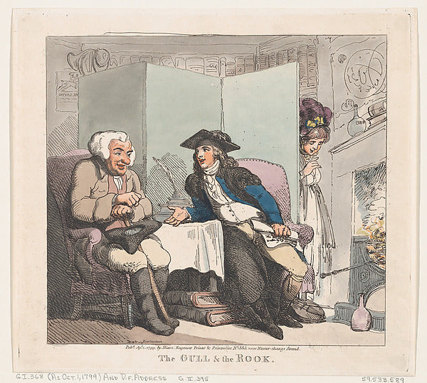Thomas Rowlandson:The Gull and the Rook April 1, 1799-16x12"(A3) Poster