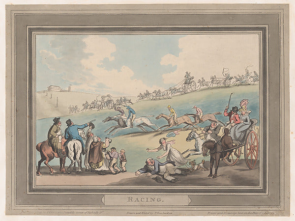 Thomas Rowlandson:Racing January 1, 1799-16x12"(A3) Poster
