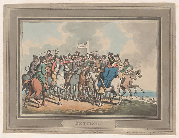 Thomas Rowlandson:Betting January 1, 1799-16x12"(A3) Poster