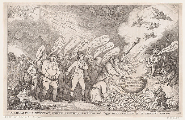 Henri Merke , After Thomas Rowlandson:A Charm for a Democrac-16x12"(A3) Poster