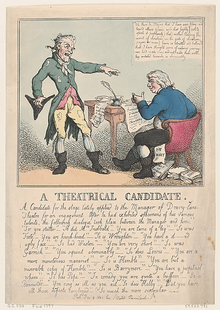 Thomas Rowlandson:A Theatrical Candidate 1797-16x12"(A3) Poster