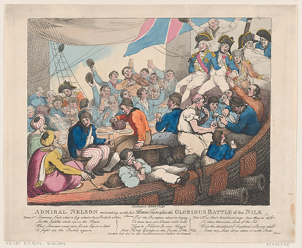 Thomas Rowlandson:Admiral Nelson Recreating with his Brave T-16x12"(A3) Poster