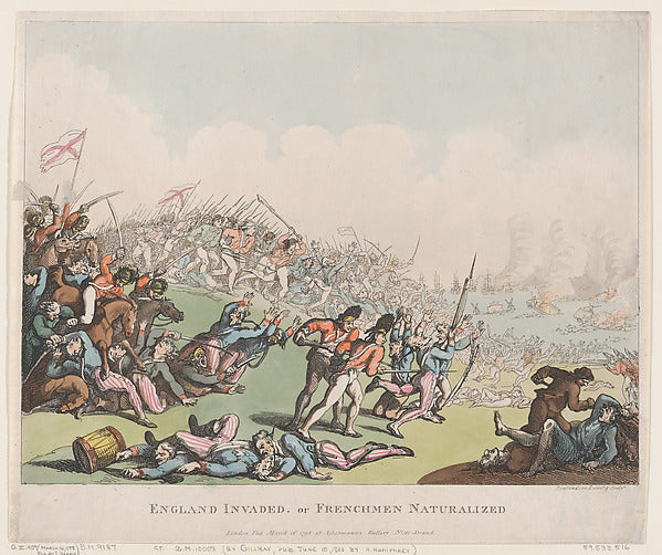 Thomas Rowlandson:England Invaded or Frenchmen Naturalized M-16x12"(A3) Poster