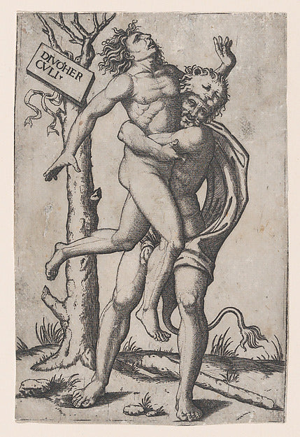 Hercules  grasping Antaeus at the waist with both arms and lif,  Poster Print