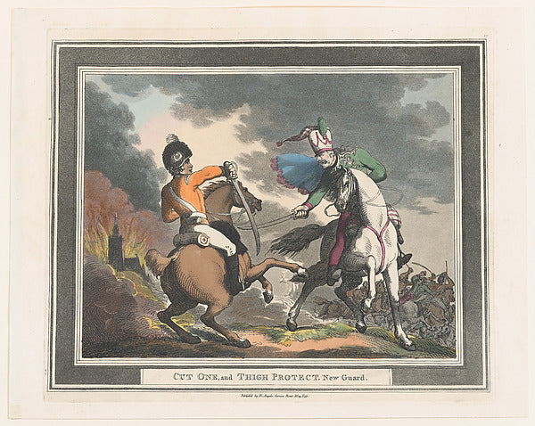 Thomas Rowlandson:Cut One and Thigh Protect New Guard 1798-16x12"(A3) Poster