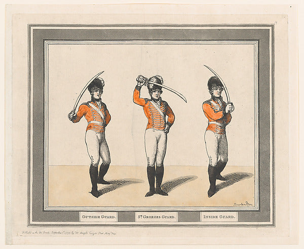 Thomas Rowlandson:Outside Guard St. Georges Guard Inside Gua-16x12"(A3) Poster