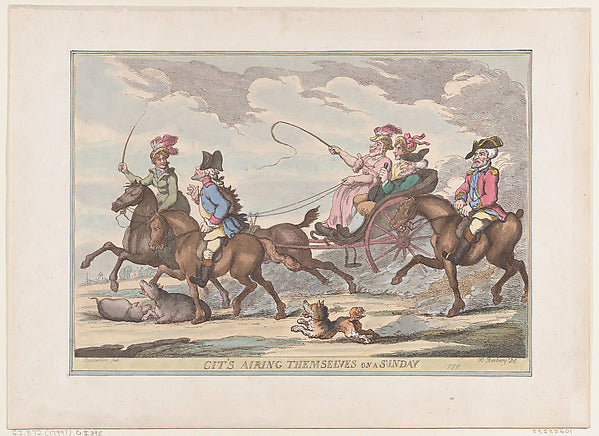Thomas Rowlandson , After Henry William Bunbury:Cit's Airing-16x12"(A3) Poster