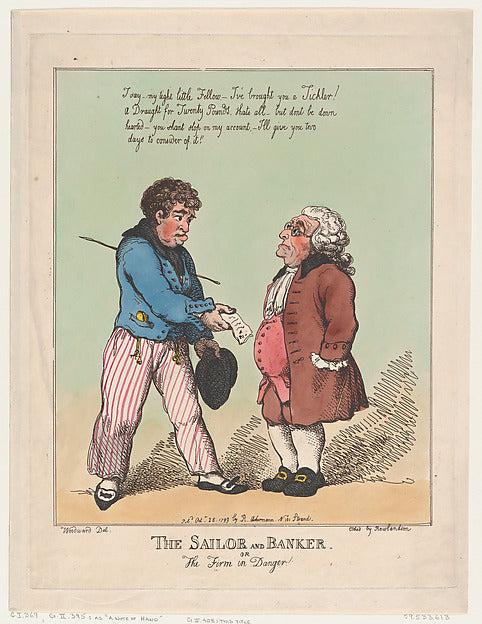 Thomas Rowlandson , After George Moutard Woodward:The Sailor-16x12"(A3) Poster