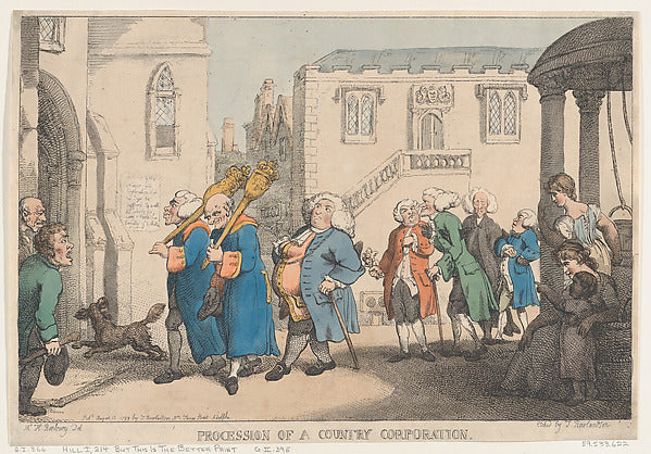 After Henry William Bunbury:Procession of a Country Corporat-16x12"(A3) Poster
