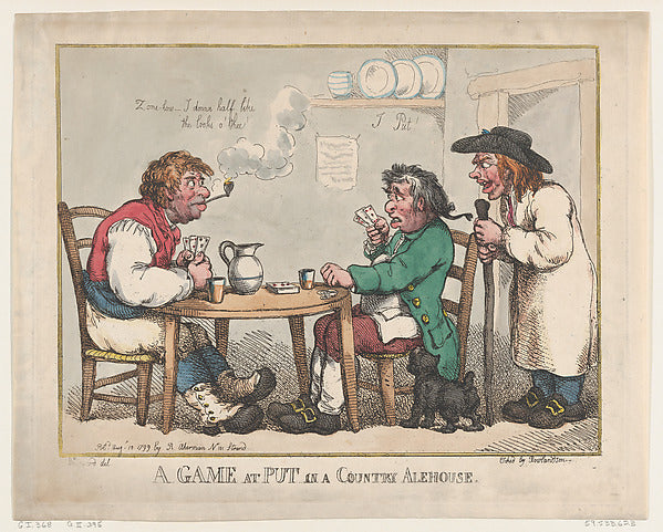 After George Moutard Woodward:A Game at Put in a Country Ale-16x12"(A3) Poster
