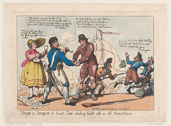 Thomas Rowlandson , After George Moutard Woodward:Forget & F-16x12"(A3) Poster