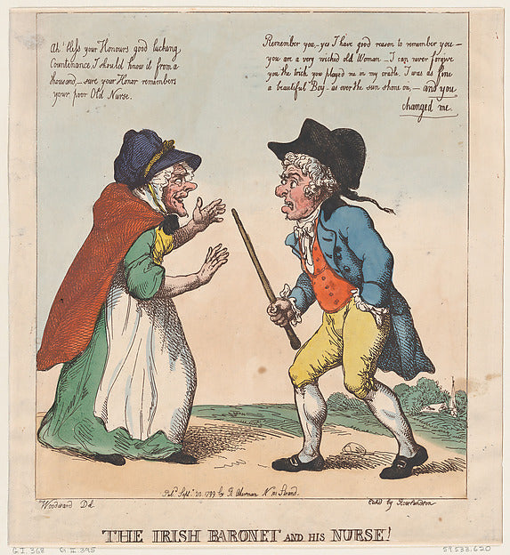 Thomas Rowlandson , After George Moutard Woodward:The Irish -16x12"(A3) Poster