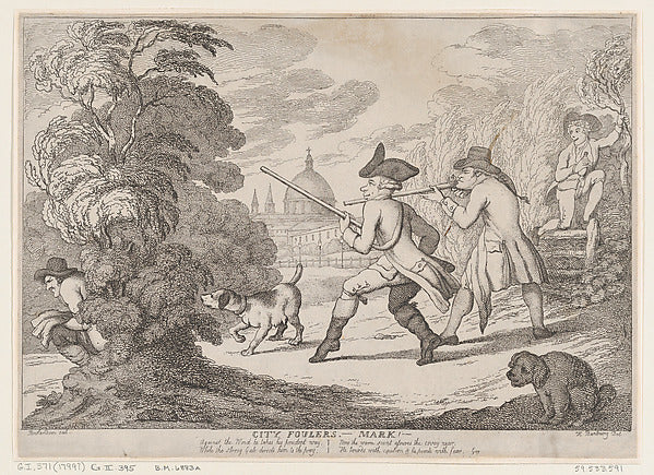 After Henry William Bunbury:City Foulers-Mark! 1799-16x12"(A3) Poster