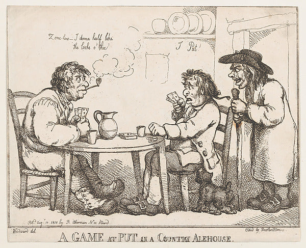 A Game at Put in a Country Alehouse August 10, 1810-After Geor,16x12"(A3)Poster