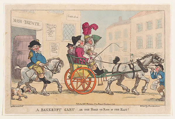 Thomas Rowlandson , After George Moutard Woodward:A Bankrupt-16x12"(A3) Poster