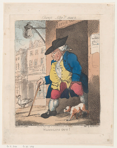 Thomas Rowlandson , After George Moutard Woodward:Waddling O-16x12"(A3) Poster