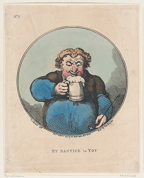Thomas Rowlandson , After George Moutard Woodward:My Service-16x12"(A3) Poster