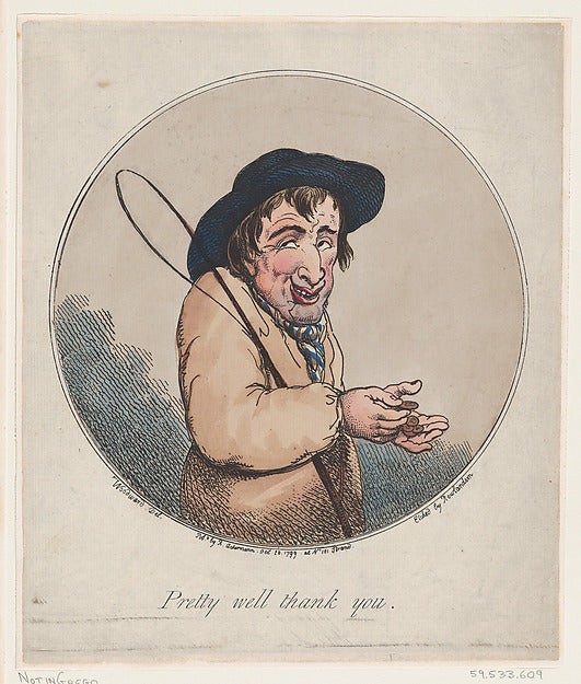 Thomas Rowlandson , After George Moutard Woodward:Pretty Wel-16x12"(A3) Poster