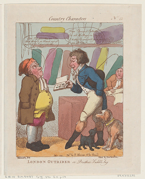 Thomas Rowlandson , After George Moutard Woodward:London Out-16x12"(A3) Poster
