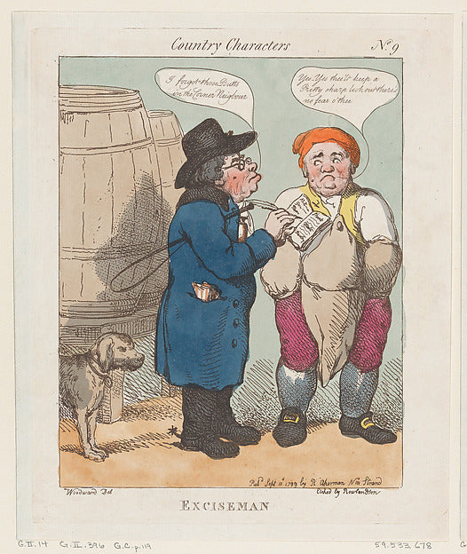 Thomas Rowlandson , After George Moutard Woodward:Exciseman -16x12"(A3) Poster