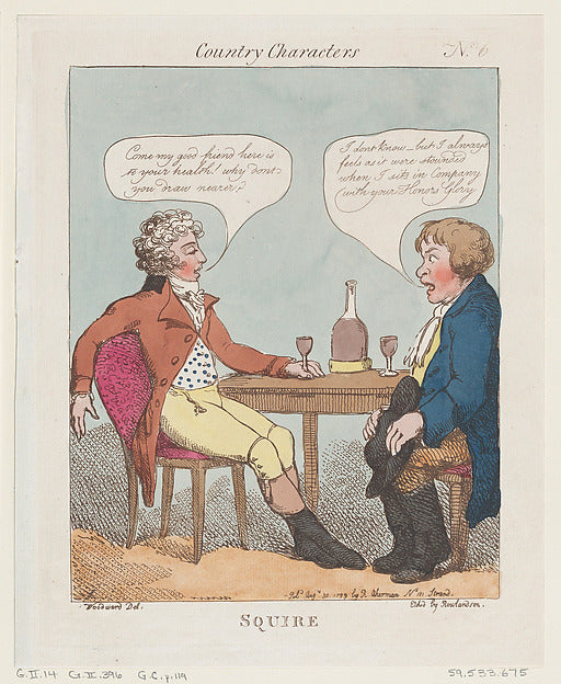 Thomas Rowlandson , After George Moutard Woodward:Squire Aug-16x12"(A3) Poster