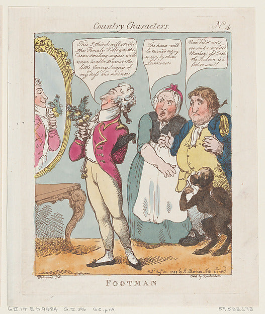 Thomas Rowlandson , After George Moutard Woodward:Footman Au-16x12"(A3) Poster