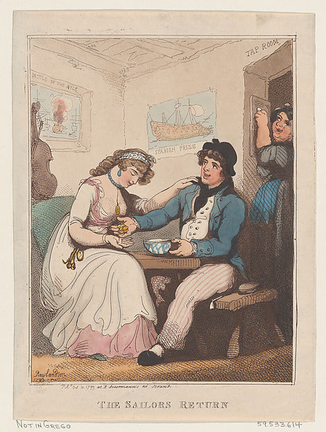 Thomas Rowlandson:The Sailor's Return October 10, 1799-16x12"(A3) Poster