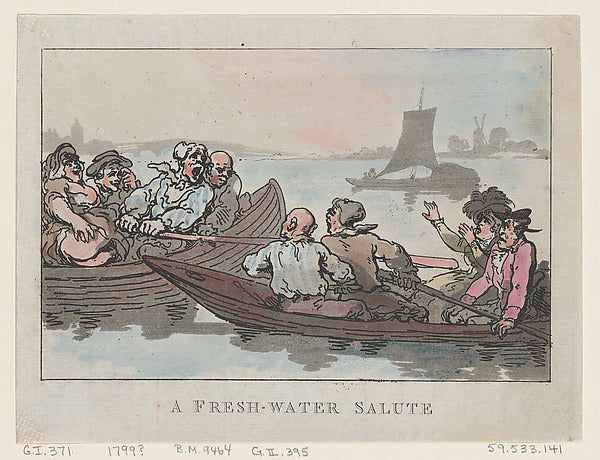 Thomas Rowlandson:A Fresh-Water Salute 1799-16x12"(A3) Poster
