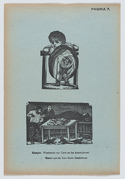 José Guadalupe Posada:Page 7: a young girl with a face on he-16x12"(A3) Poster
