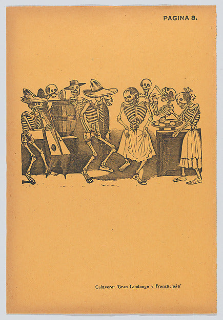 José Guadalupe Posada:Page 8: skeletons dancing from '36 Gra-16x12"(A3) Poster