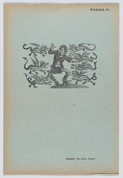 José Guadalupe Posada:Page 11: a man being terrorised by win-16x12"(A3) Poster