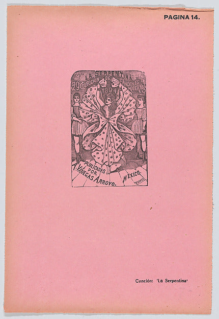 José Guadalupe Posada:Page 14: A woman dancing advertisment -16x12"(A3) Poster