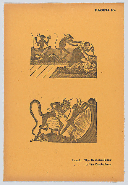 José Guadalupe Posada:Page 16: a woman pouring liquid into a-16x12"(A3) Poster