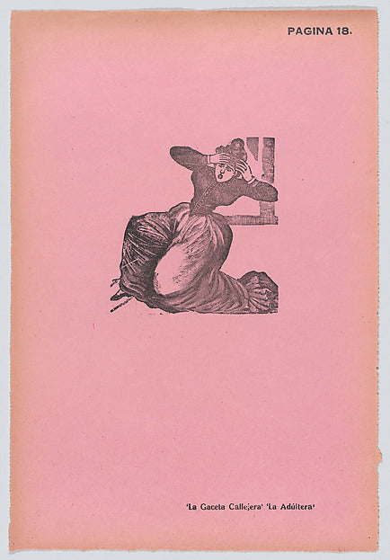 José Guadalupe Posada:Page 17: a woman falling to her knees -16x12"(A3) Poster