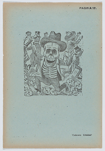 José Guadalupe Posada:Page 19: a criminal calavera terrifyin-16x12"(A3) Poster