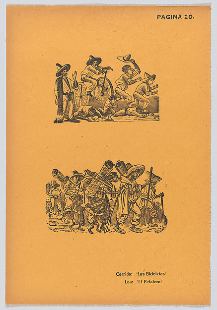 José Guadalupe Posada:Page 20: a scene of figures riding bic-16x12"(A3) Poster
