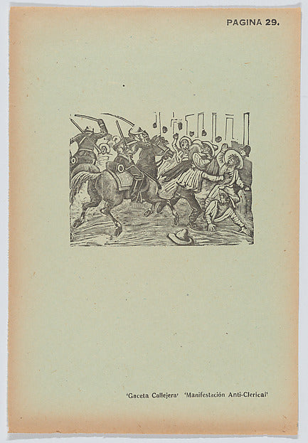 José Guadalupe Posada:Page 29: an anti-clerical demonstratio-16x12"(A3) Poster