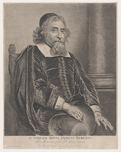 Portrait of Ephraim Bonus  physician 17th cent-Jan Lievens,  Poster Print Wall Art