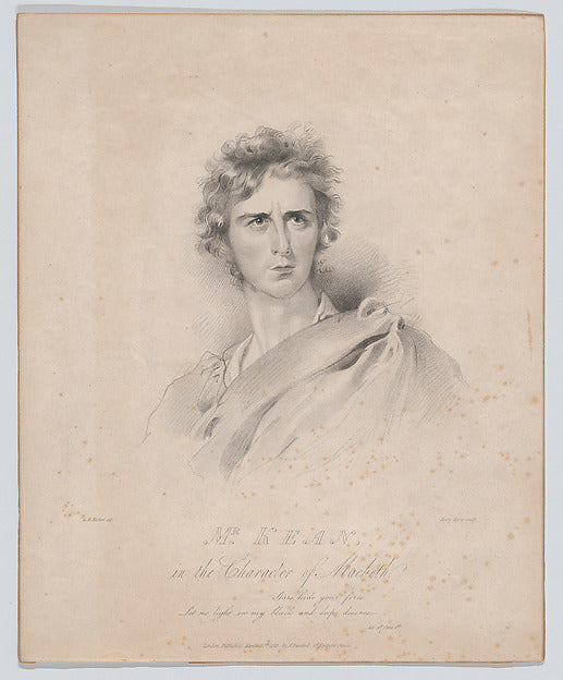 After George Henry Harlow:Mr. Kean in the Character of Macbe-16x12"(A3) Poster