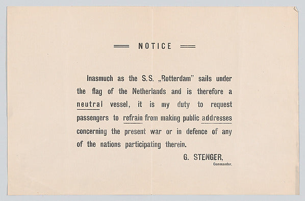 Anonymous:S.S. Rotterdam c1914-16x12"(A3) Poster