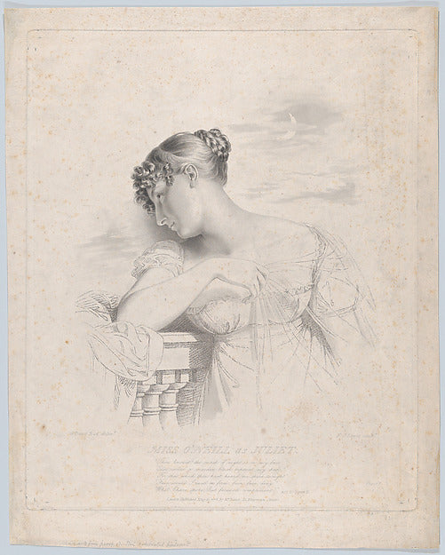 Designed and published by George Dawe:Miss O'Neill as Juliet-16x12"(A3) Poster