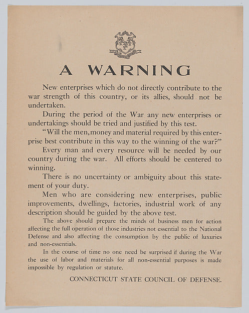 :A warning c1917-16x12"(A3) Poster