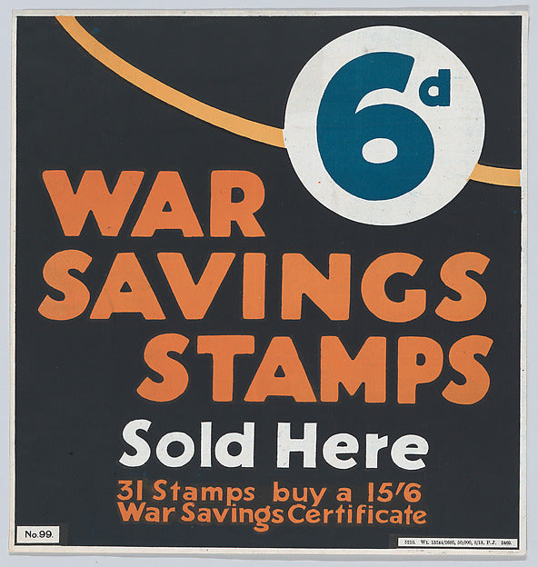 Anonymous:War savings stamps sold here c1917-16x12"(A3) Poster