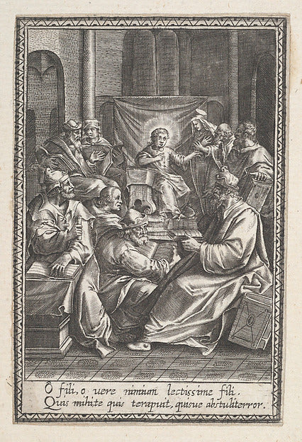 Anonymous:Christ Among the Doctors 1590–c1620-16x12"(A3) Poster