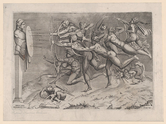 Nicolas Beatrizet ), purportedly after Michelangelo Buonarro-16x12"(A3) Poster