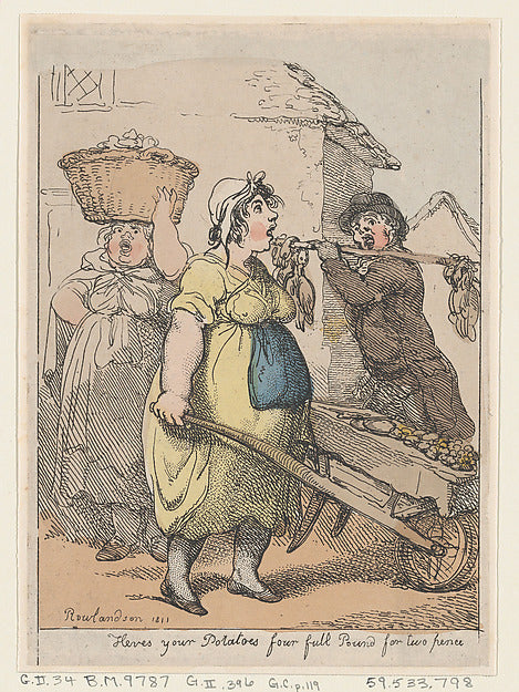 Thomas Rowlandson:Here's Your Potatoes Four Full Pounds for -16x12"(A3) Poster