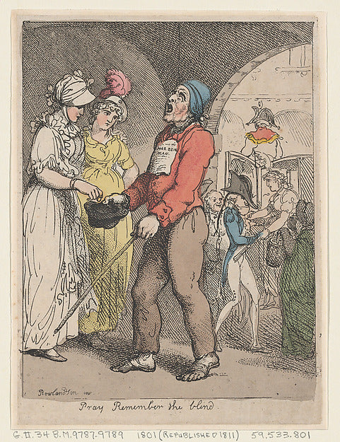 Thomas Rowlandson:Pray Remember the Blind 1801-16x12"(A3) Poster