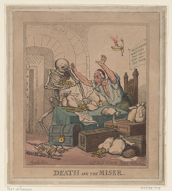 Thomas Rowlandson:Death and the Miser December 20, 1801-16x12"(A3) Poster